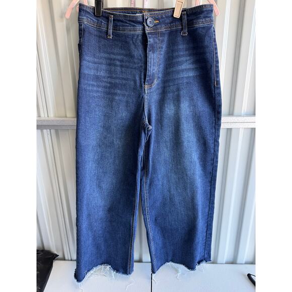 Oat NY Wide Leg Cropped Frayed EUC 10|30 High Waist - Picture 3 of 6